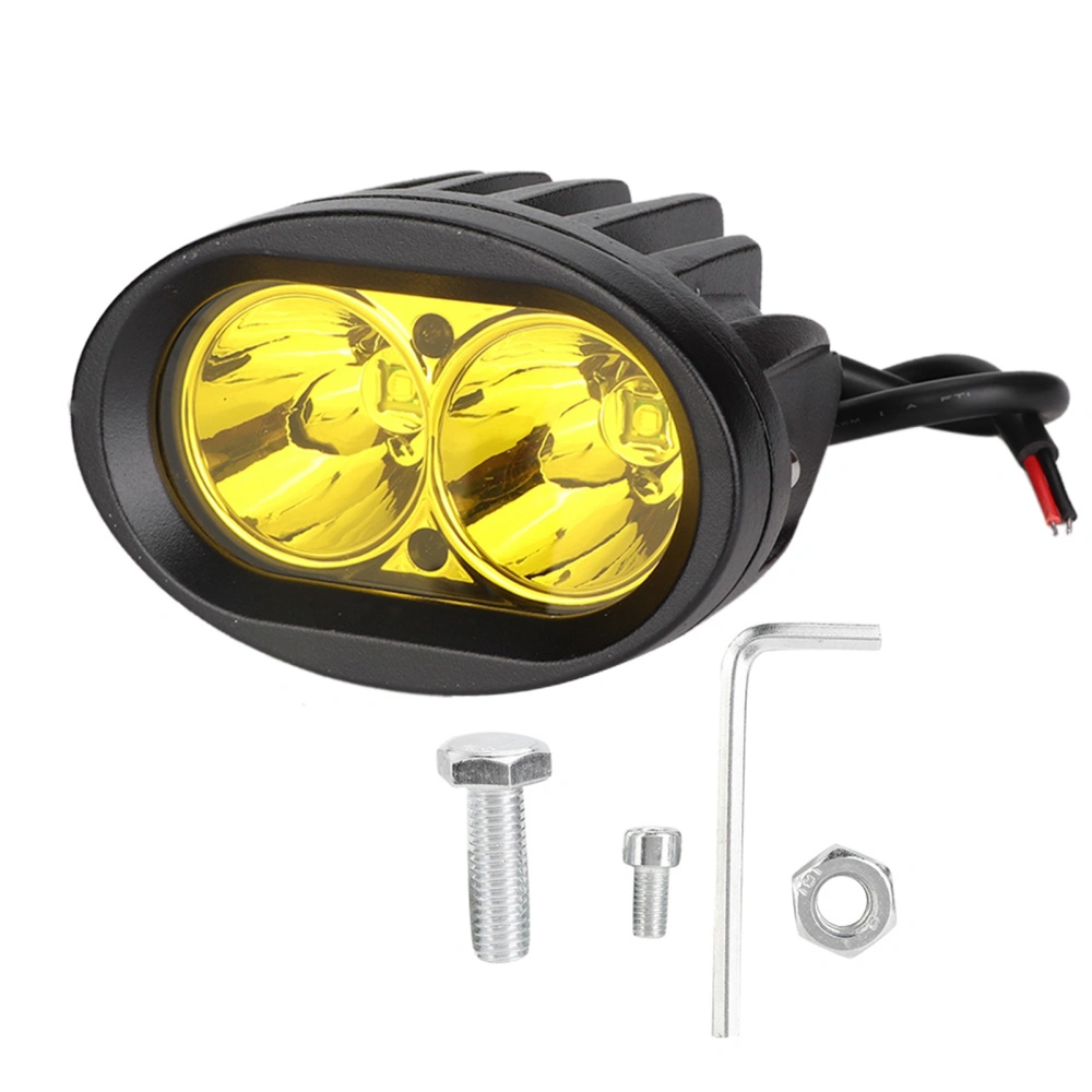 2LED 20W Car LED Work Light Motorcycle Offroad Spotlight 4D Yellow Reflector IP67 Waterproof