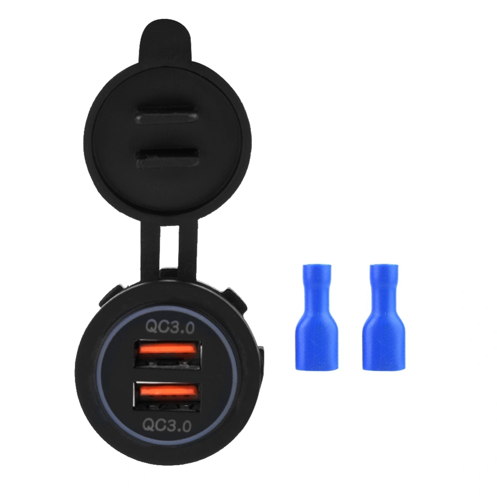 BuyWeek Dual QC3.0 Quick Charge Dual USB Charger Socket Power For 12/24V Car Motorcycle Boat