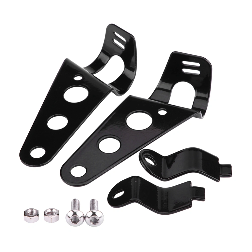 1 Pair Stainless Steel Motorcycle Headlight Bracket Fork Small Mount Stand Support (Black)