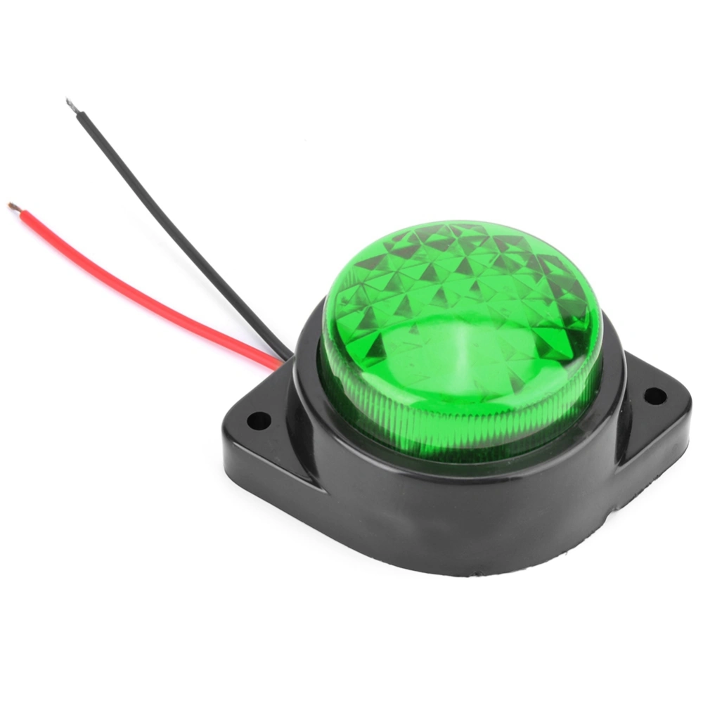 12V 6LED Mini Round Side Marker Light Signal Indicator Clearance Lamp for Trailer Truck(Green)