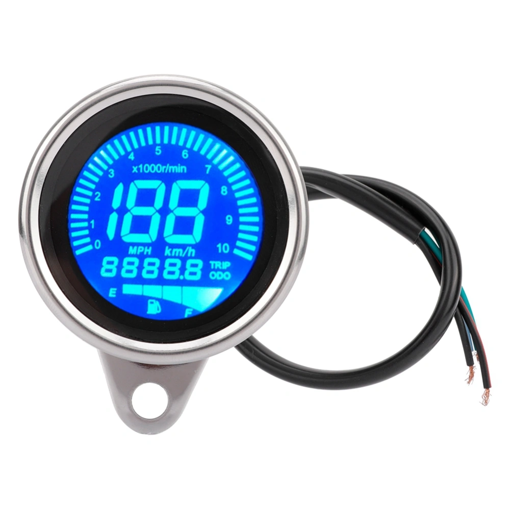 Motorcycle LCD Meter Tachometer Gauge Odometer Speedometer 0-199km/h Electrosilvering