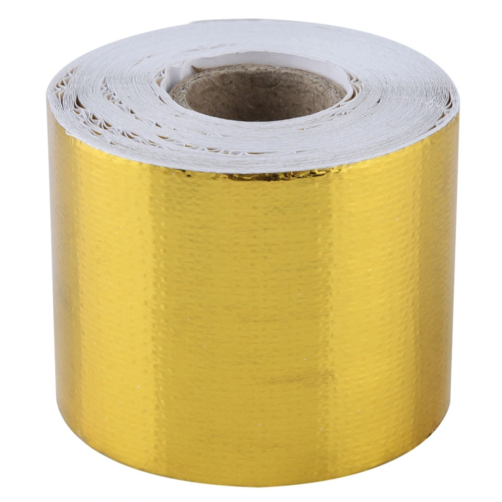 1 Roll Golden Car Aluminum Foil Adhesive Reflective Heat Shield Wrap Tape (10m * 5cm)