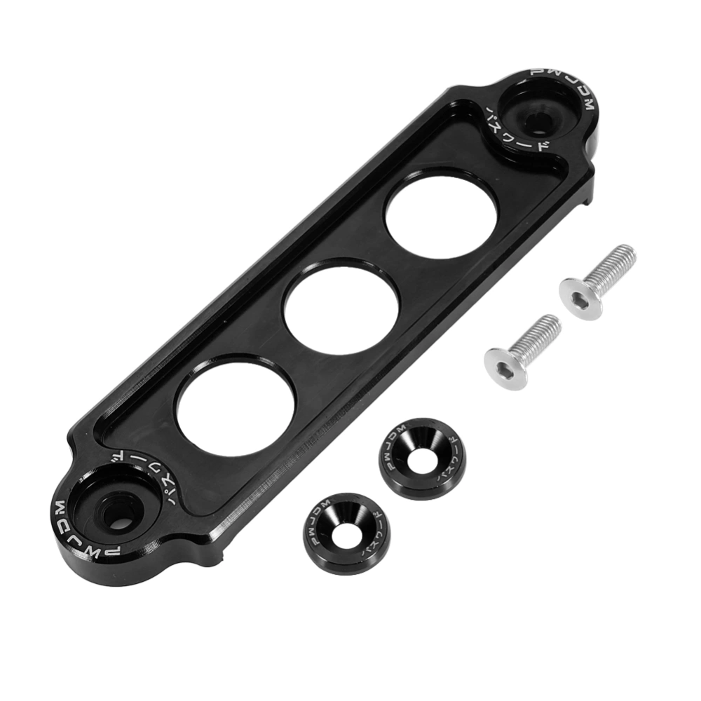 BuyWeek Universal 14cm Aluminum Alloy Battery Tie Down Fasten Bar Bracket 3 Holes (Black)