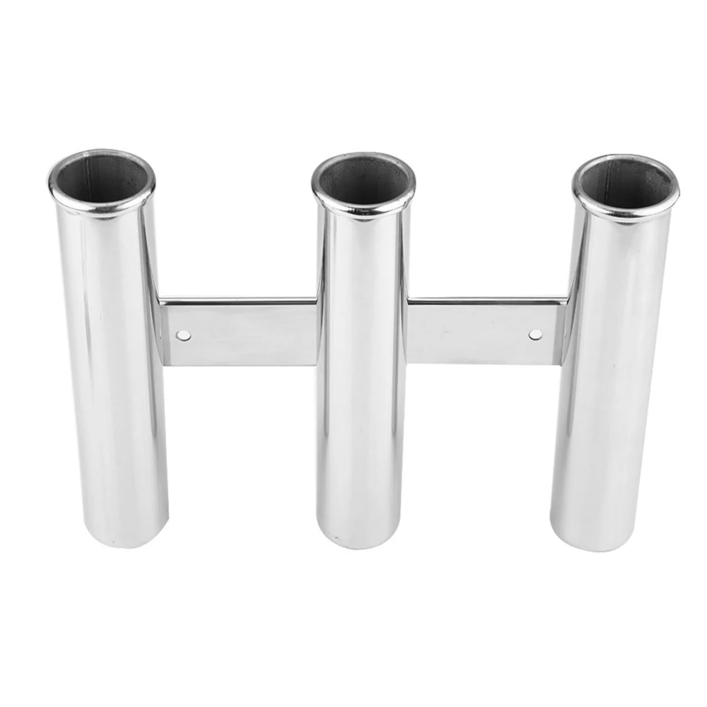 Boat 3 Link Rack Tubes Stainless Steel Fishing Rod Holder for Marine Yacht