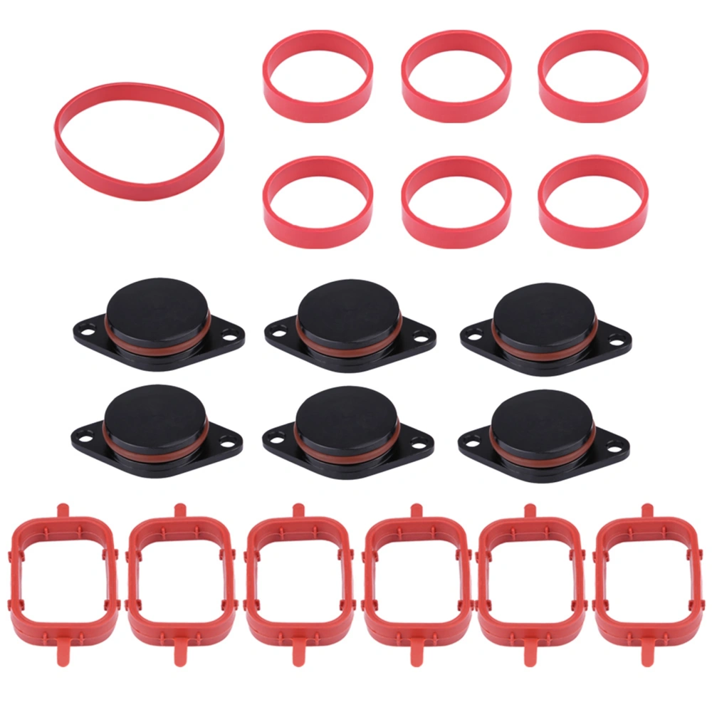 6*33mm Car Intake Diesel Swirl Flap Blanks Repair Kit With Manifold Gaskets for BMW (Black)