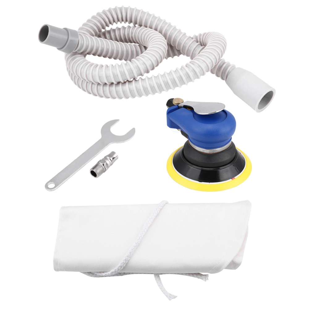 5 Inch Round Air Palm Random Orbital Sander Hand Pneumatic Vacuum Polisher W/ Hose Sanding Tool