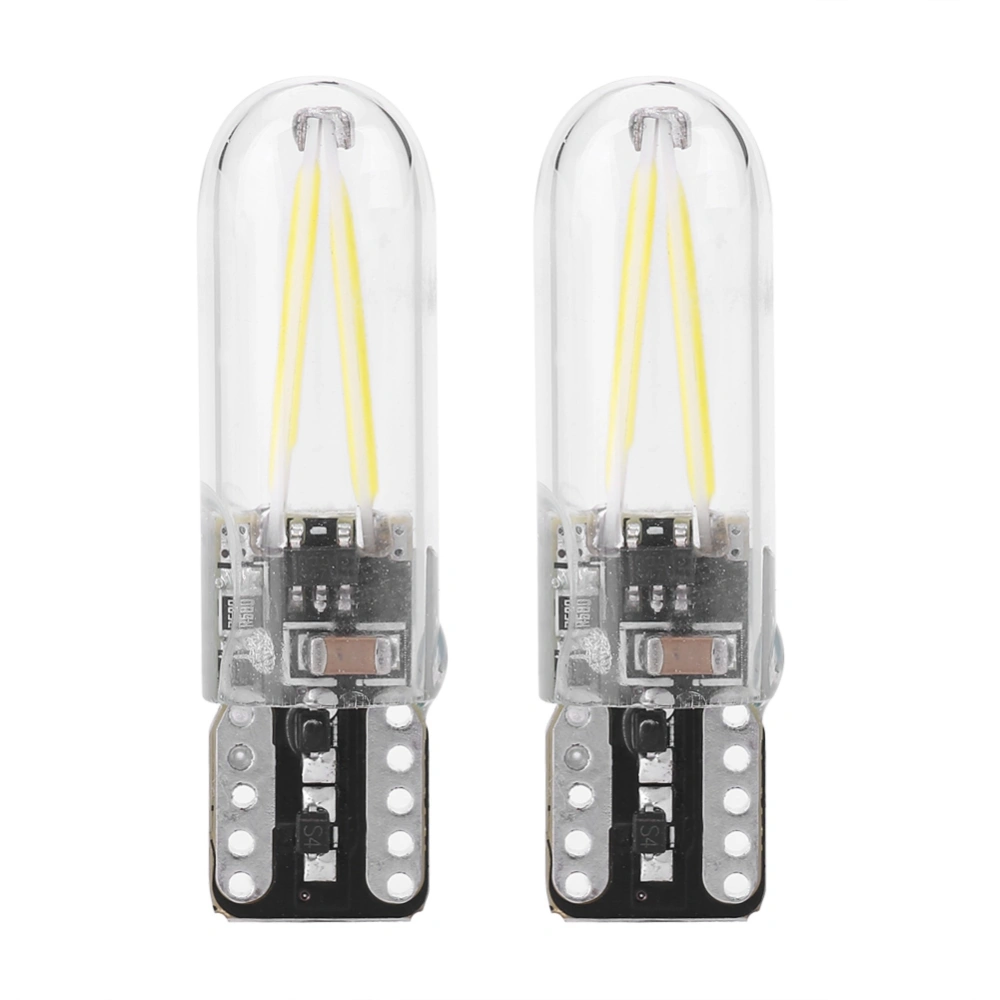 BuyWeek Pair of 8-28V W5W T10 Glass COB Filament LED Car Reading DRL Turn Signal LED Bulb White Light