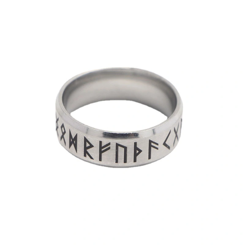 New Fashion Simple Personality Stainless Steel Character Ring