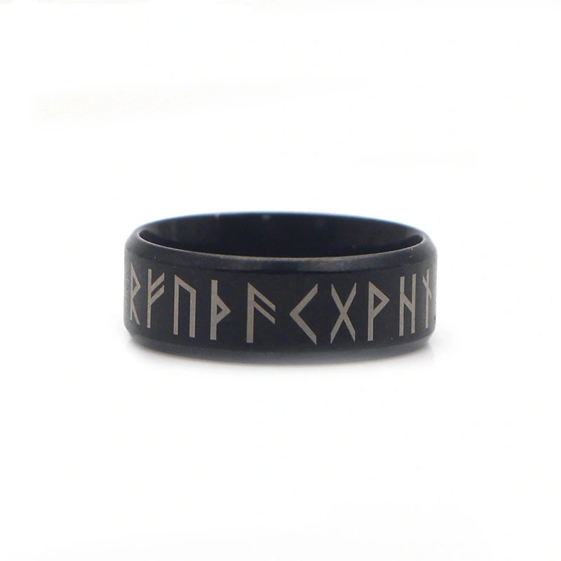 New Fashion Simple Personality Stainless Steel Character Ring