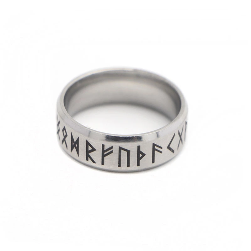 New Fashion Simple Personality Stainless Steel Character Ring