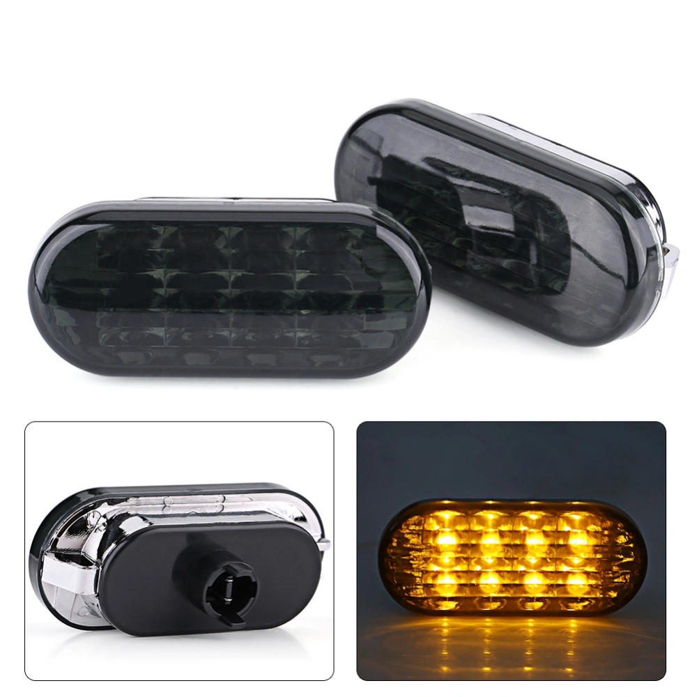 1 Pair Car Amber LED Side Marker Light for Bora MK4 B5 B5.5 Black Lens