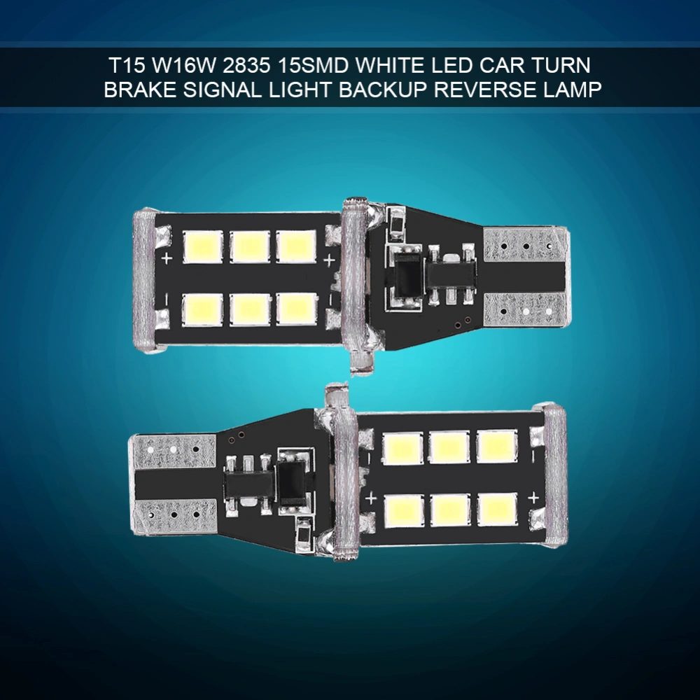 BuyWeek Pair Universal Canbus T15 W16W 2835 White LED Car Turn Brake Signal Light Backup Reverse Lamp