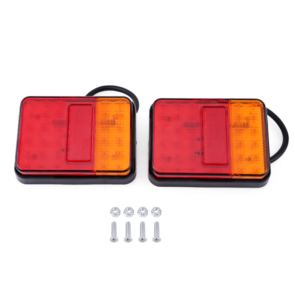 2 Pcs 12 V 30 LED Taillights Rear Tail Light Warning Lamp for Trailer Truck Boat Red & Amber