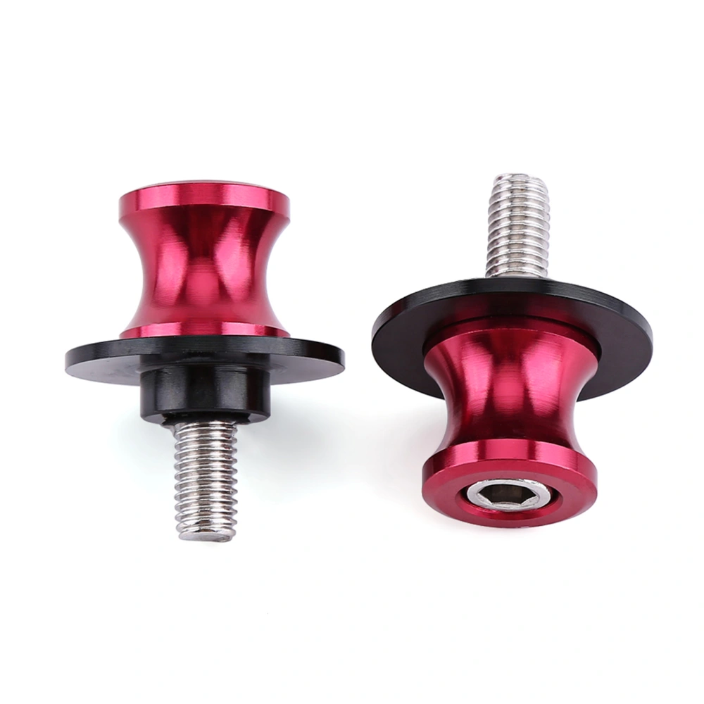 Motorcycle CNC Rear Stand Swing Arm Spool Sliders Stand Swingarm Bobbins(10mm, Red)