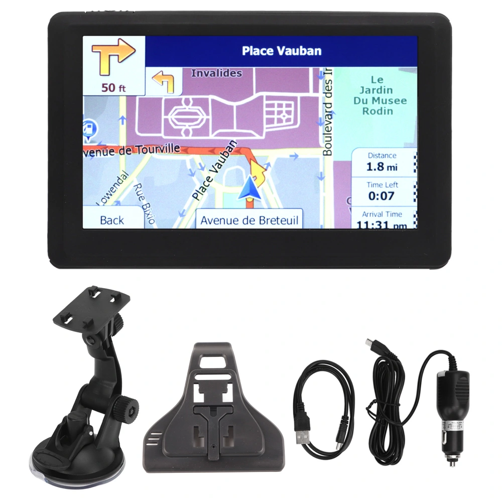 Universal Car Navigator 5in Touch Screen GPS Navigation DDR256M 8G MP3 FM Europe Map for Truck Bus