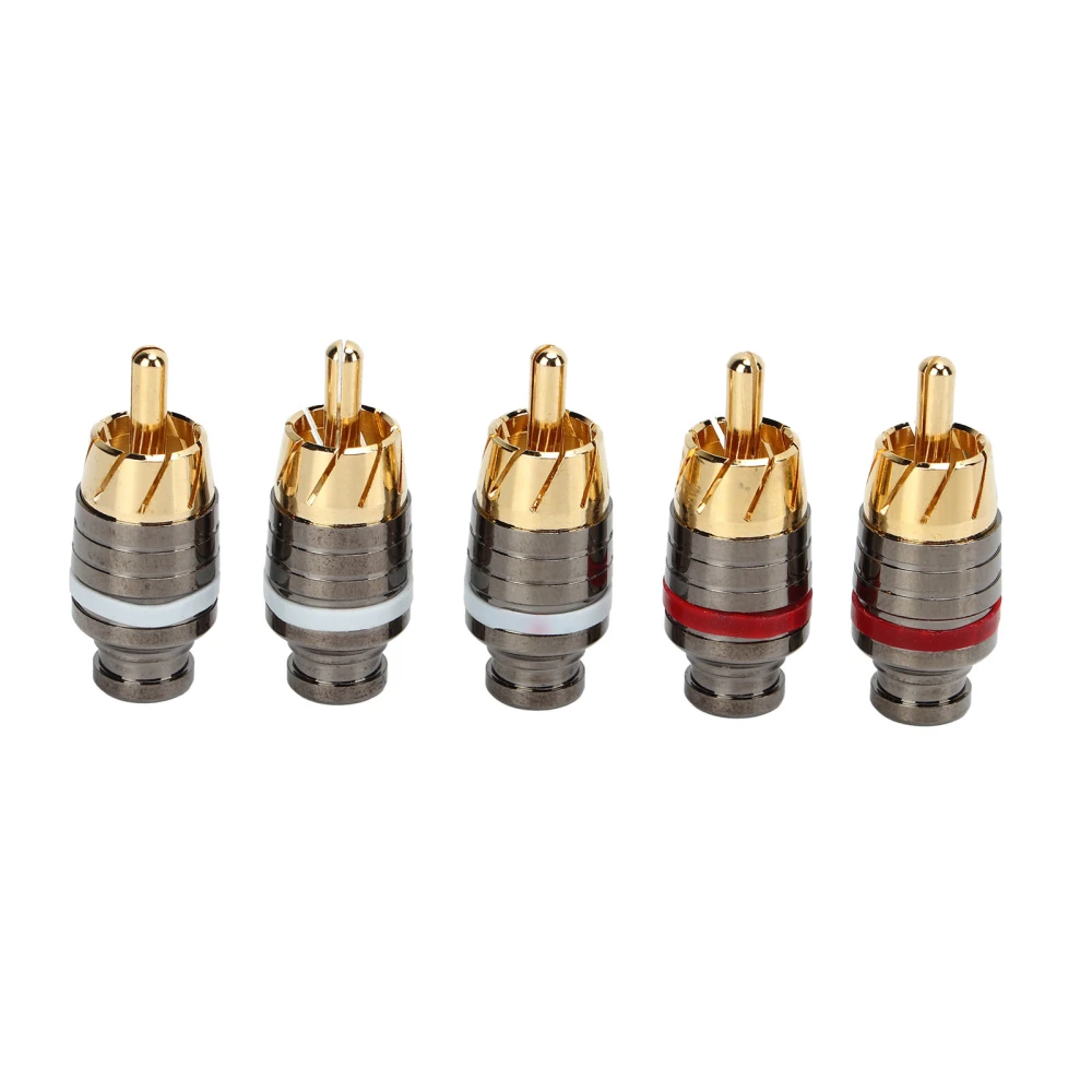 5pcs RCA Terminal Portable Small High Strength Metal Fast Transmission RCA Terminal Plug Adapter Solder Rca Connector