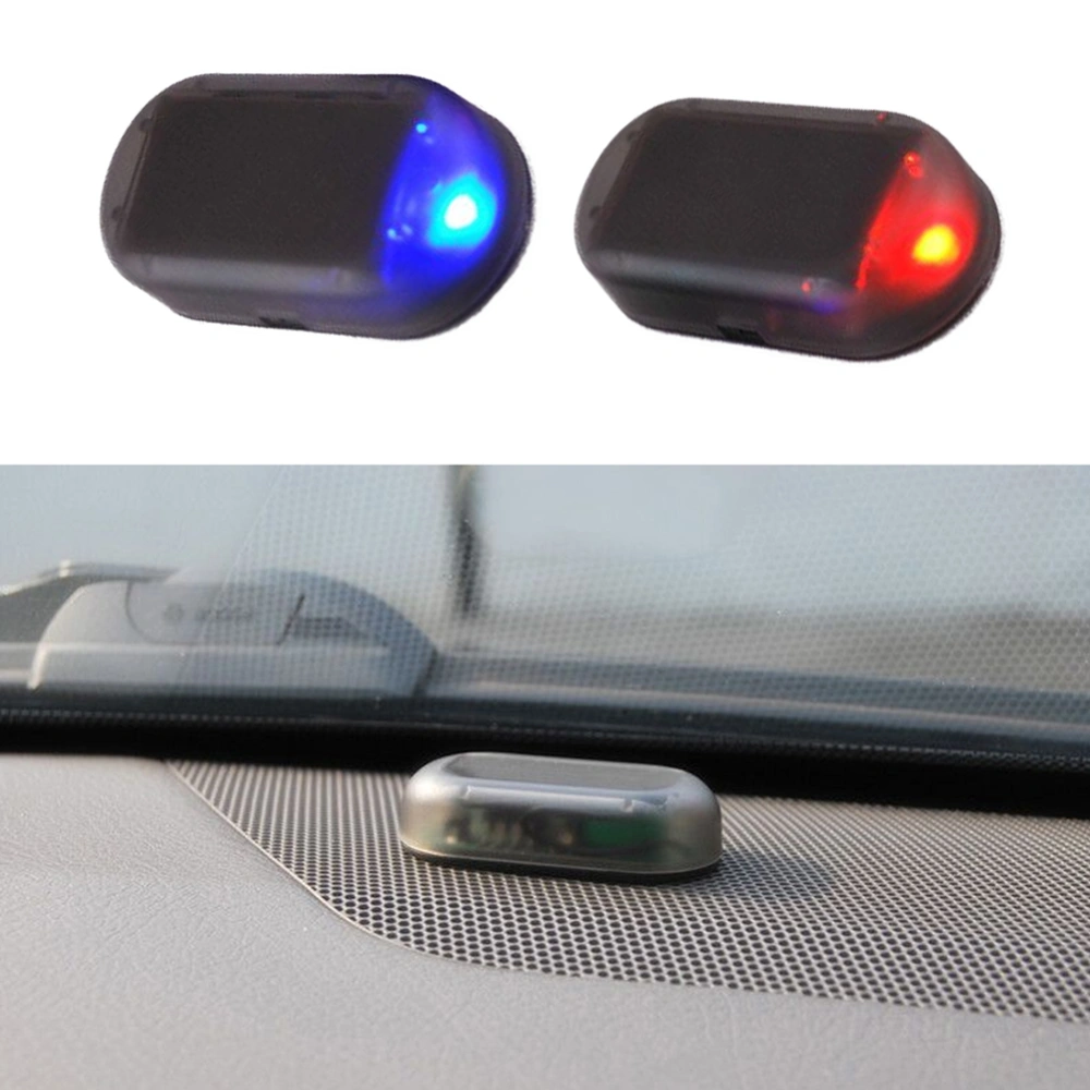 Car Solar Power Simulated Dummy Alarm Warning Anti Theft LED Flashing Security Light