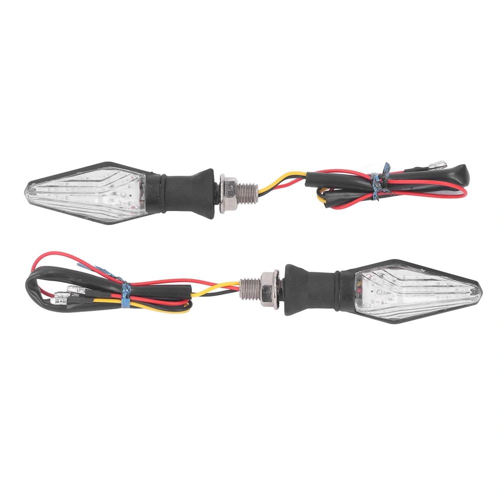 BuyWeek 2pcs 12V Motorcycle Turn Signal Light Double Sided Blue Yellow Led Indicators Black