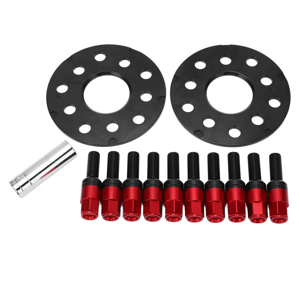 2PCS 5mm 5x100/5x112 Hub Centric Wheel Spacer Kit with Bolt Replacement for A3 A4 A5 A6 A8 1997‑2008 Red