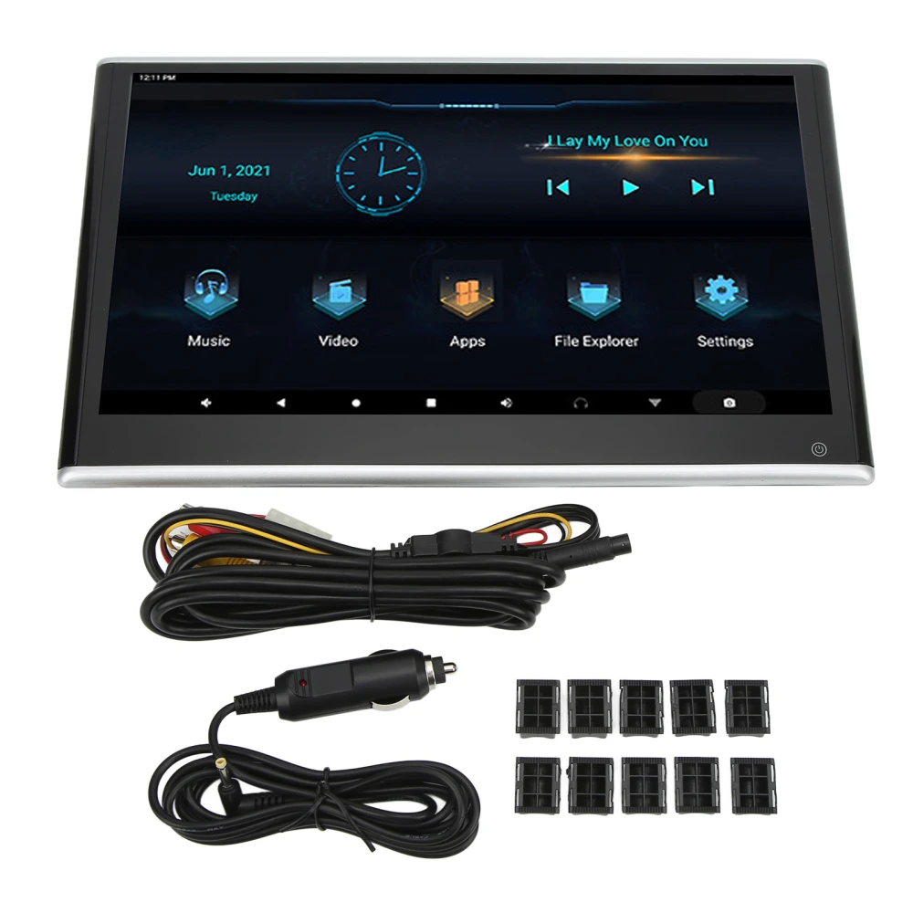 13.3in Car Headrest Monitor 2G+32G Rear Seat Entertainment System Bluetooth Stereo for Android 9.0