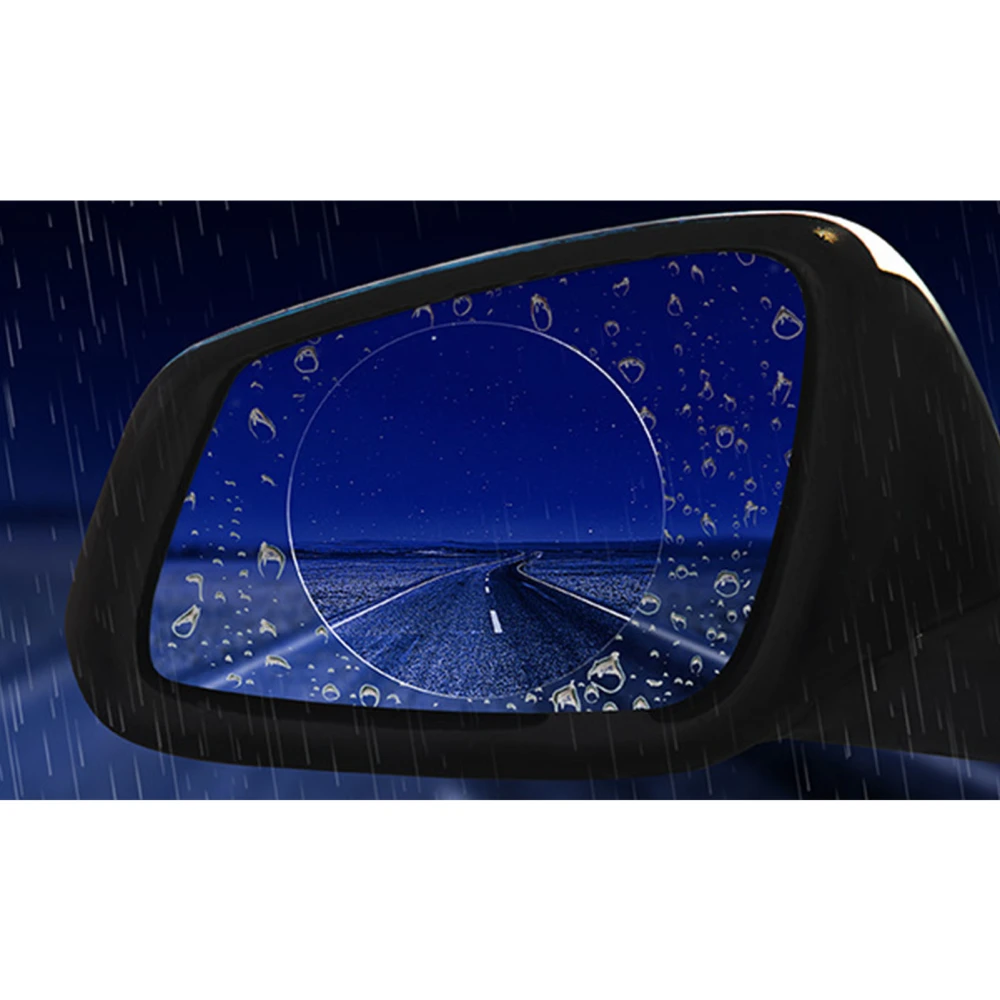 Rearview Mirror Rainproof Film Clear Nano Coating HD Anti Glare Waterproof PET for Safe DrivingRound 95x95mm/3.74x3.74in