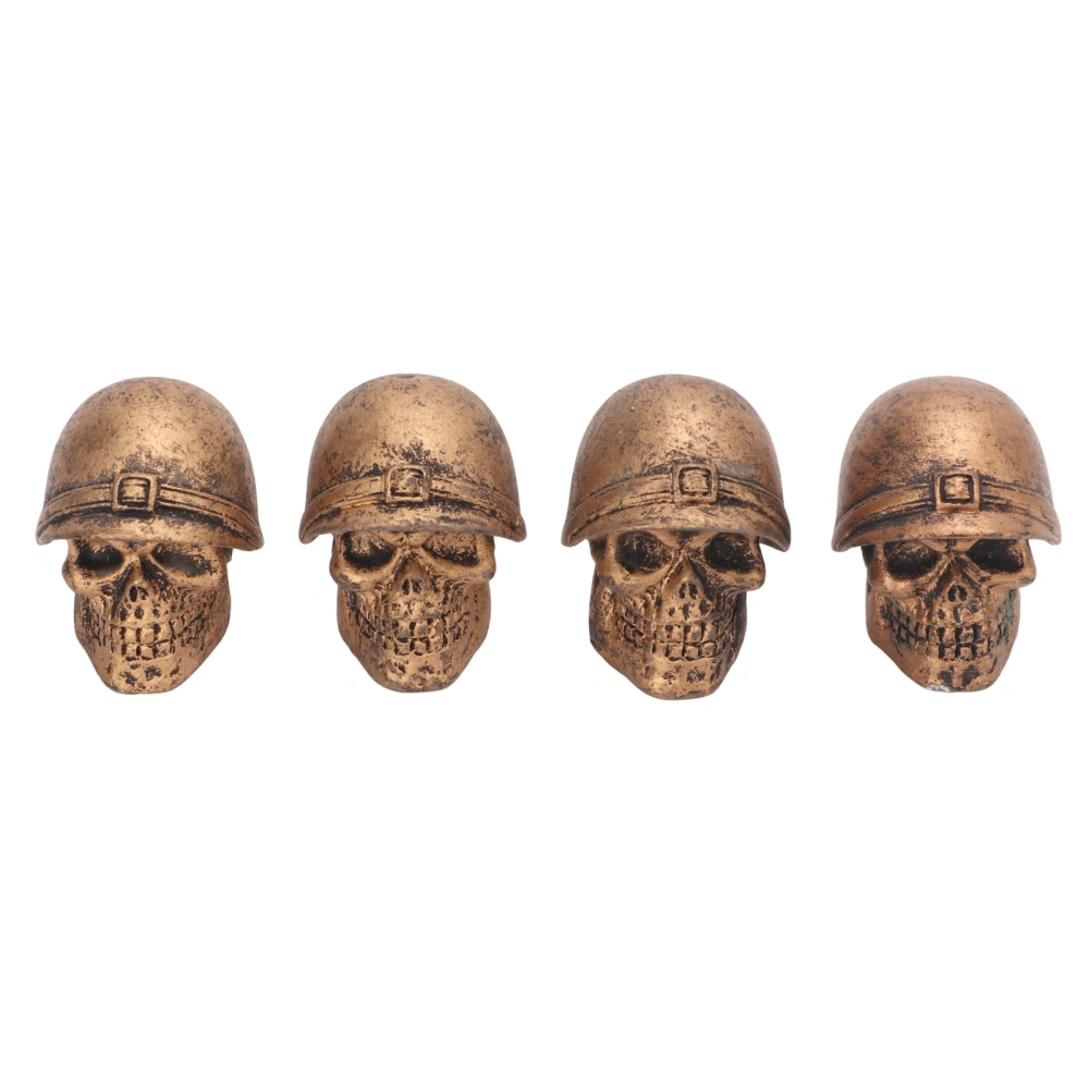 4PCS Tire Valve Caps Skull Style Anti Oxidization Universal for Cars Trucks Bicycles Motorcycles BikesBronze