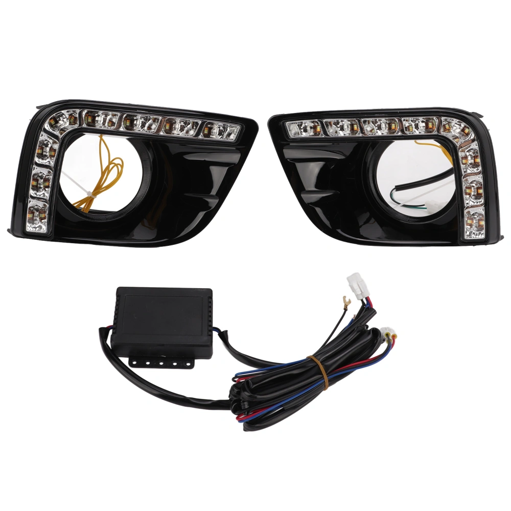 1 Set DRL Daytime Running Lights Car LED Fog Head Lamp 3 Colors Replacement for PRADO 2010‑2013