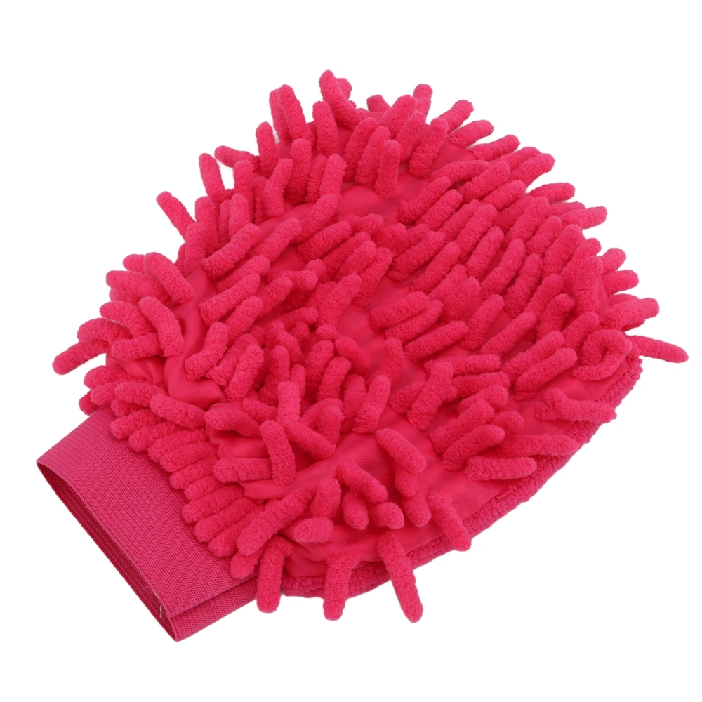 Car Wash Mitt Scratch Free Double Sided Chenille Pink Soft Washing Glove for Vehicle Cleaning