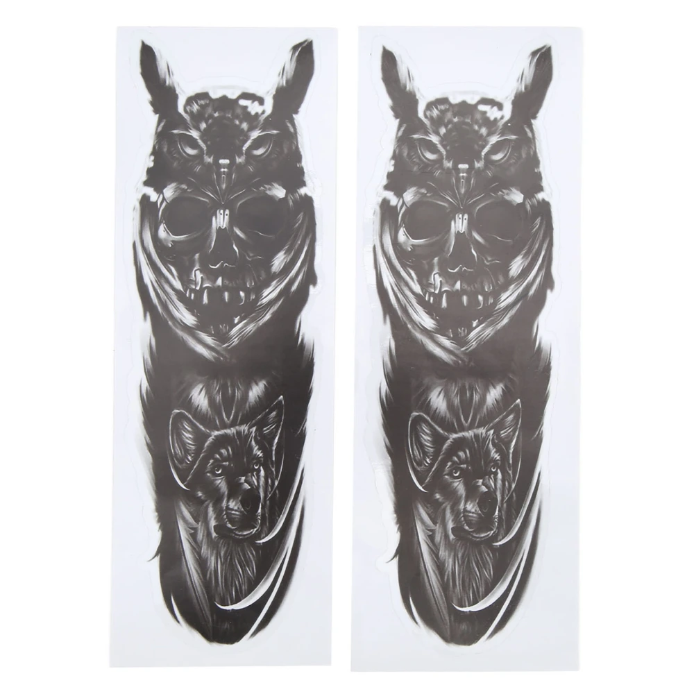 2Pcs Motorcycle Shock Sticker Paper Universal Modification Stickers Strong StickinessSkull Wolf