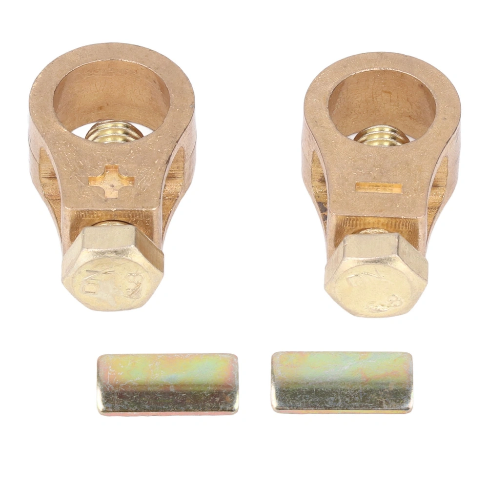 2pcs Car Battery Terminal Wire Cable Clamp Copper Electric Battery Connector Clamps Auto Accessories