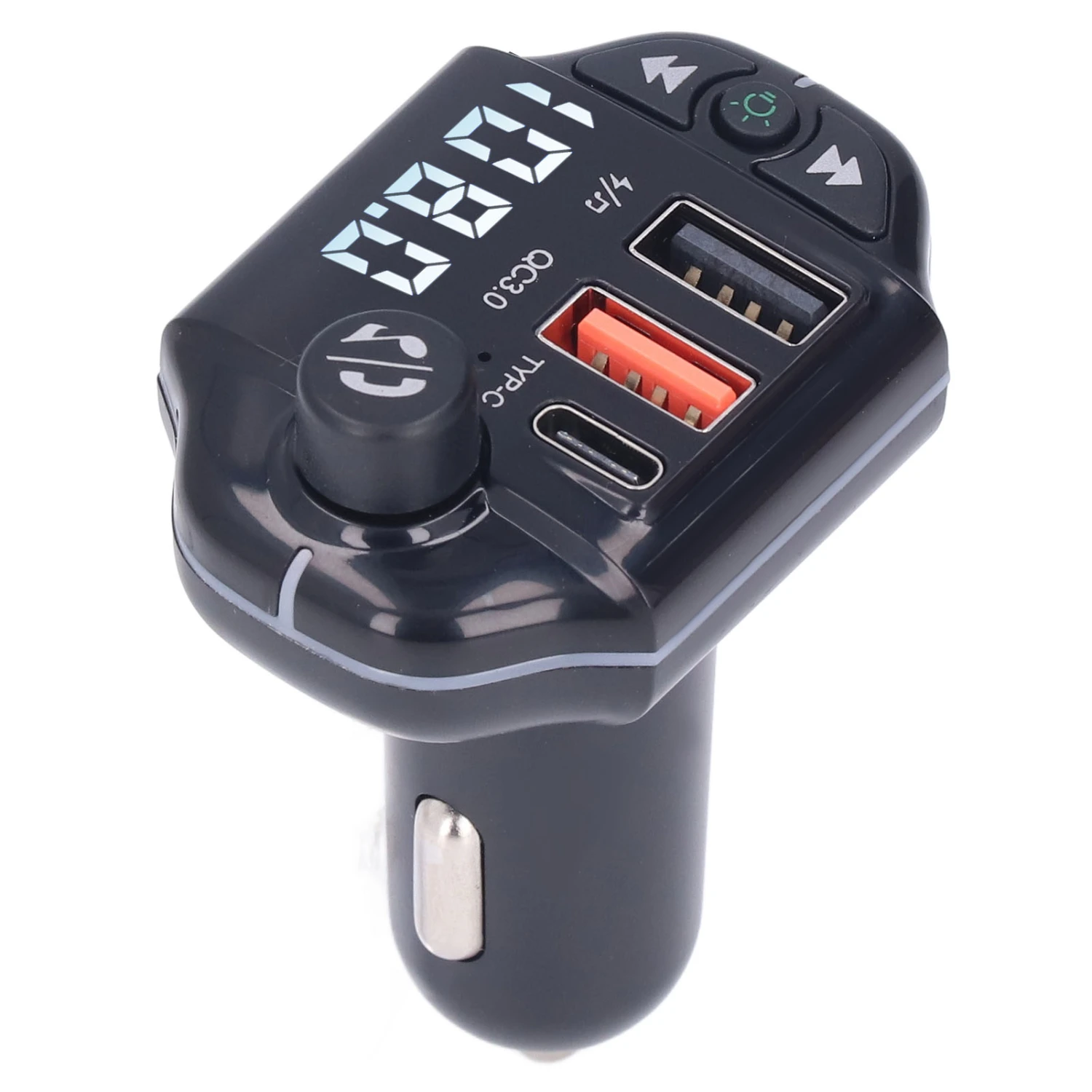 BuyWeek Bluetooth Car Adapter Fast Charger Wireless FM Transmitter Hands Free Call with LED Backlit