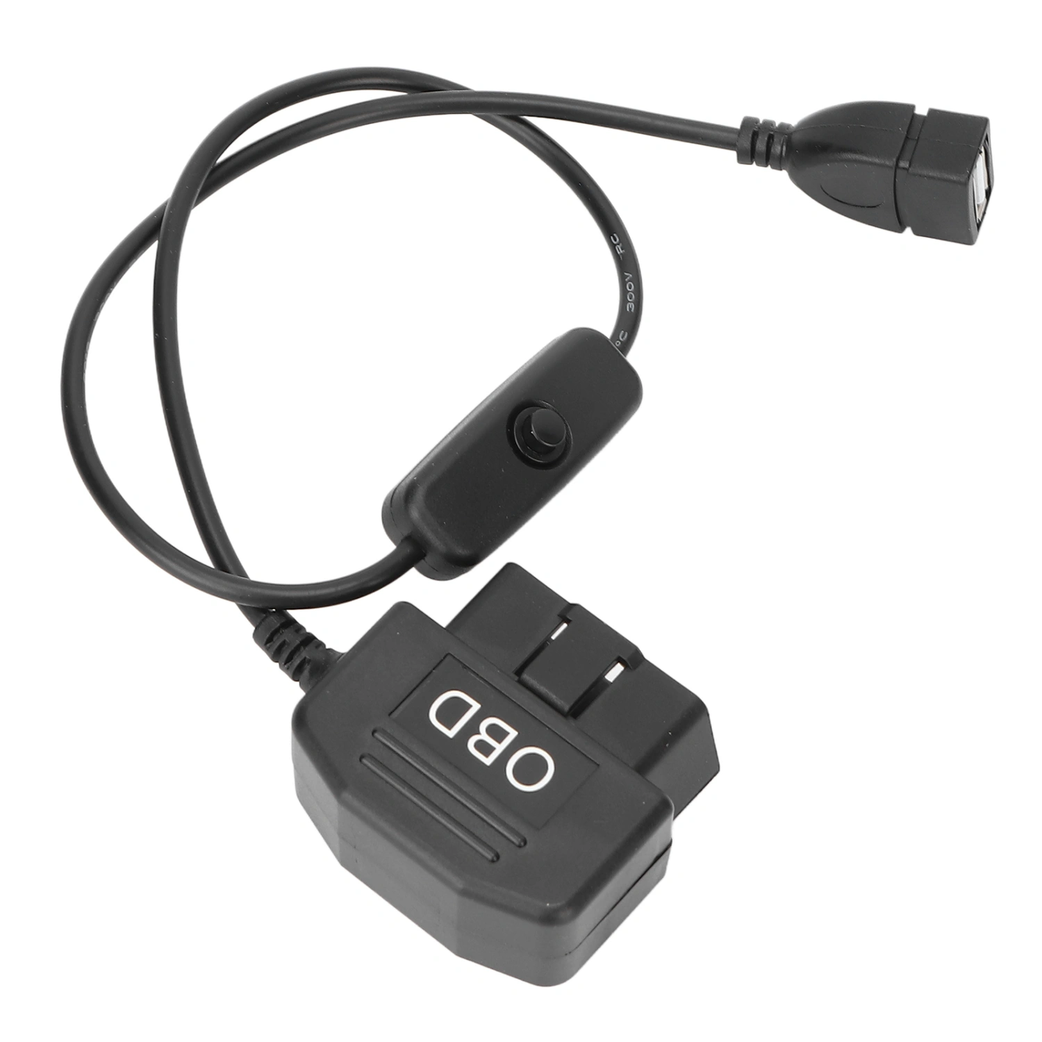 16 Pin OBD2 Male Plug USB Power Charging Cable OBD Adapter Cable 18.9in Universal Connector Charger