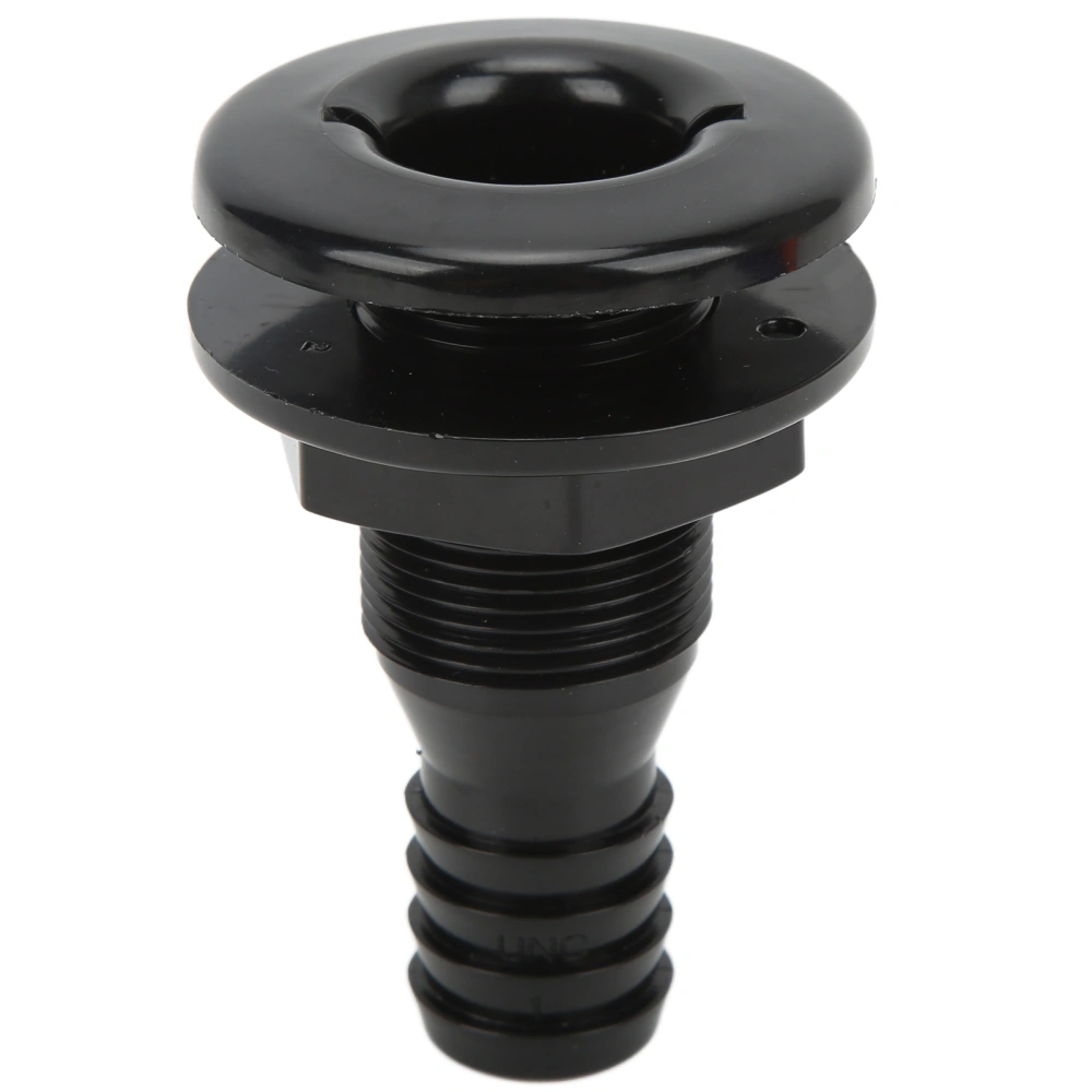 BuyWeek 1in Thru Hull Fitting ABS Straight Impact Resistant Hose Connection Accessory for Boats MarinesBlack