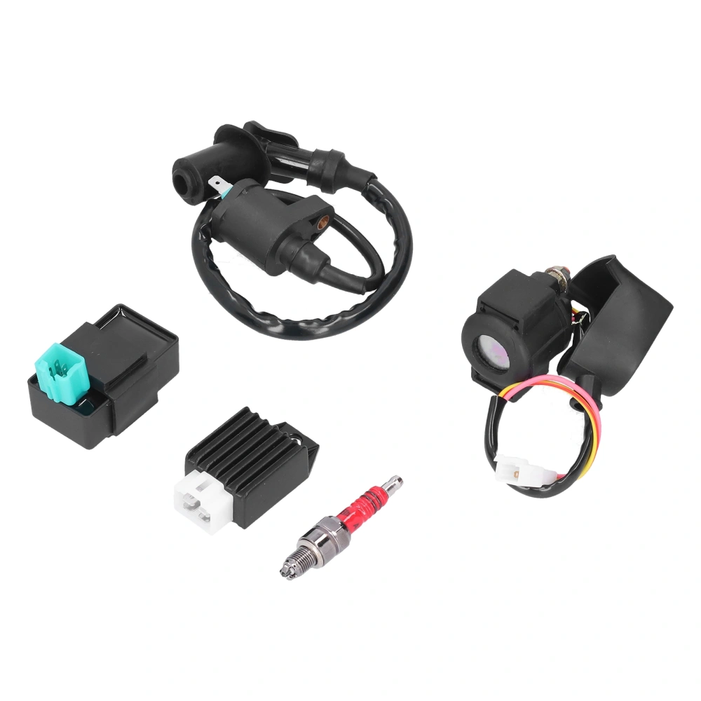 5Pin CDI Module Ignition Coil Solenoid Relay Voltage Regulator Set for 50cc 70cc 90cc 110cc 125cc ATV Dirt Pit Bike