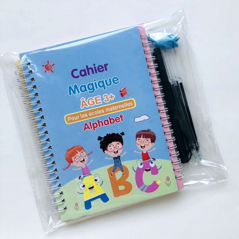 Children's Groove English Calligraphy Practice Board French German Painting Magic English Stickers Copy Control Pen Training Book