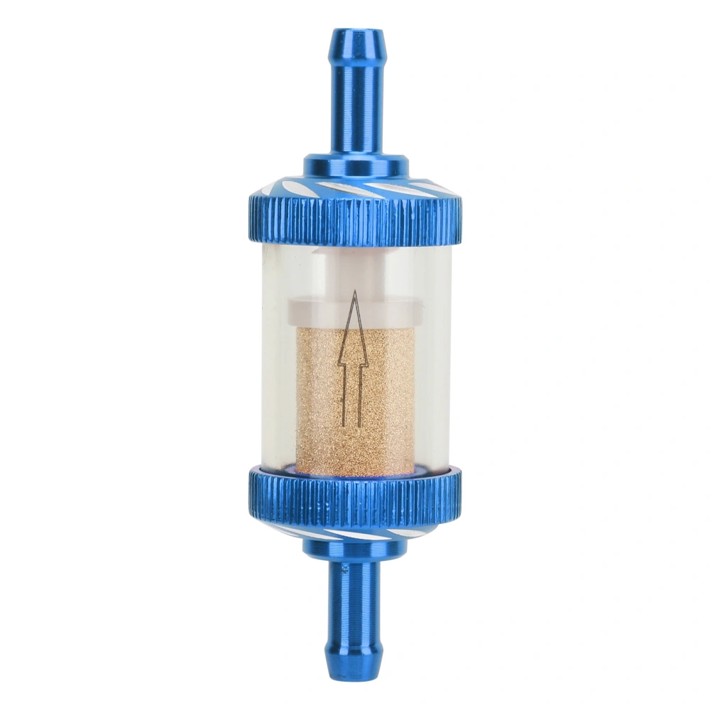 Motorcycle Fuel Gasoline Filter Carving ABS Heat Resistance for 6mm Diameter MotorbikeBlue