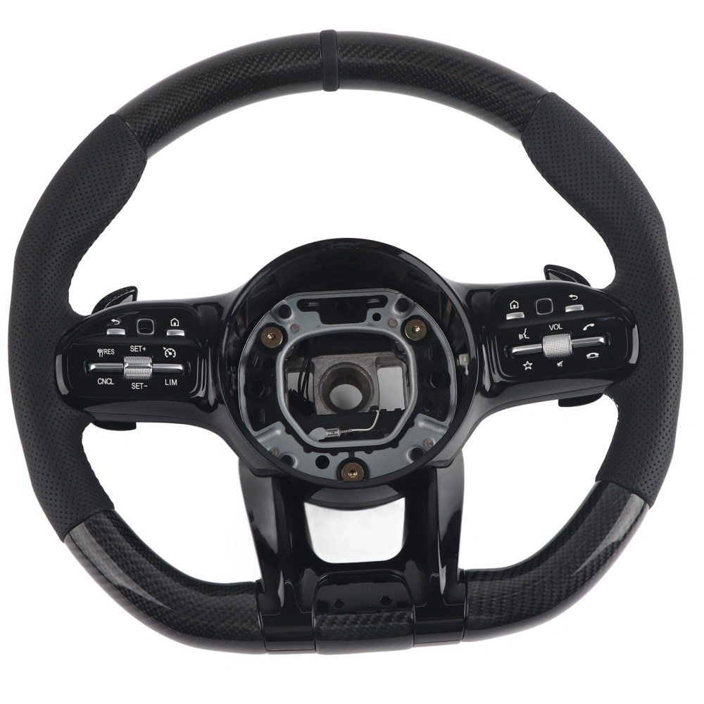 BuyWeek For AMG Performance Carbon Fiber Steering Wheel Replacement for Mercedes‑Benz A/B/C/E/S/G/GLC/GLE Class C63 E63 2010+