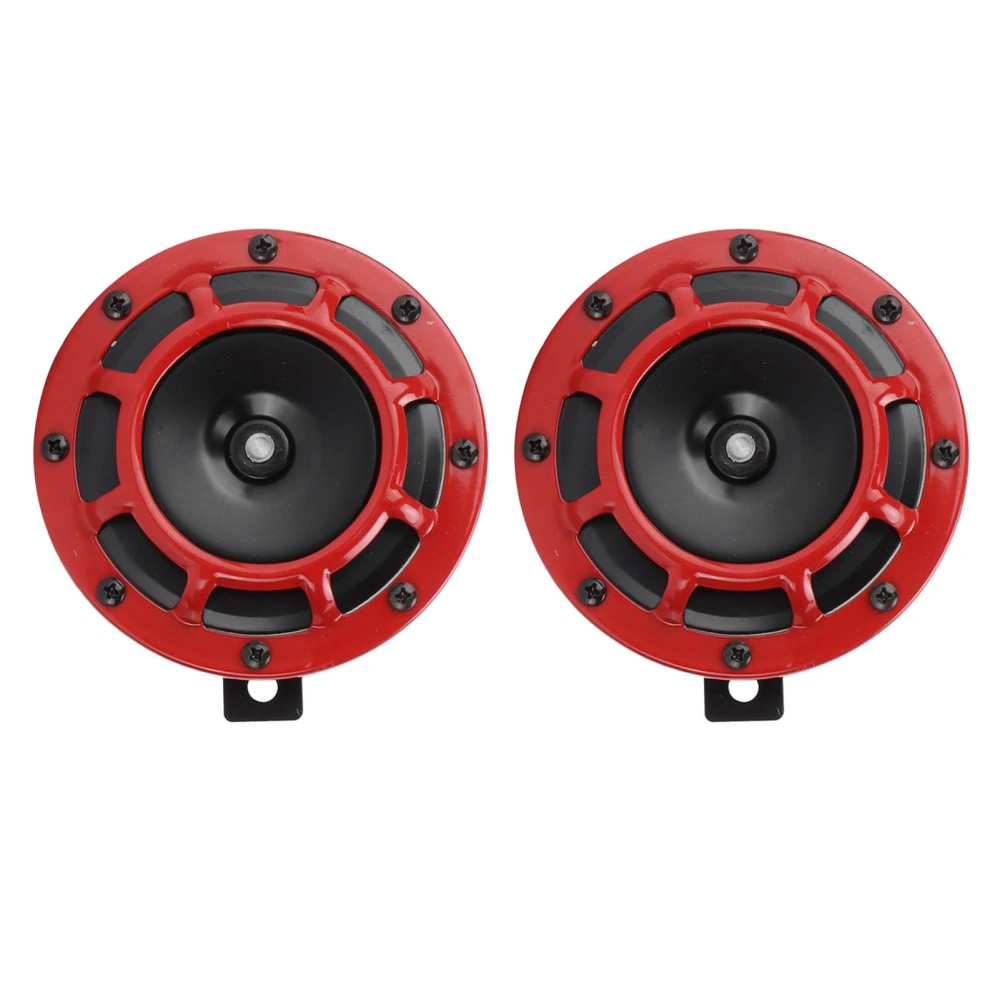 12V Pair Horn Red Compact Super Tone Loud Blast 139‑170DB Universal for Motorcycle Car