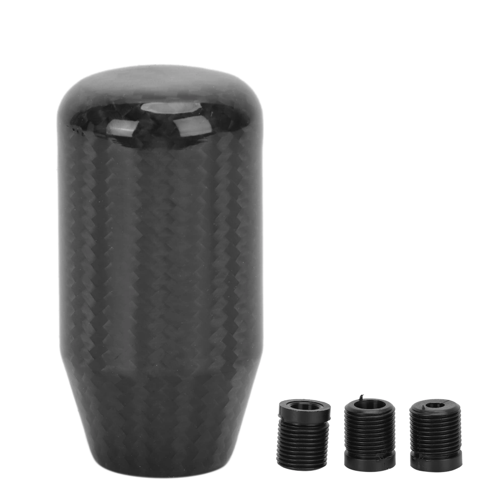 Carbon Fiber Shift Knob Gear Stick Shifter Replacement with 3 Threaded Adapters Universal