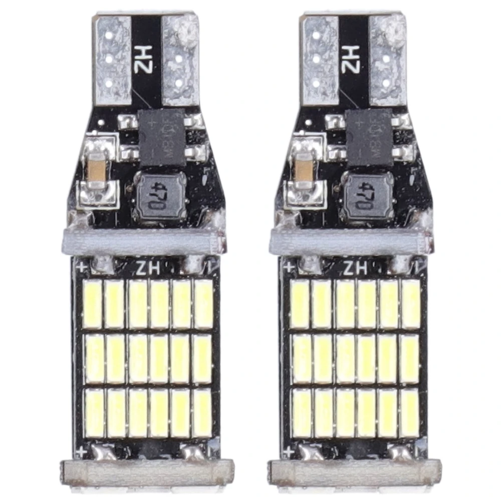 2pcs Car LED Bulb Reversing Parking Lights Repair Maintenance Automobile Component for T15 W16W ModelWhite Light