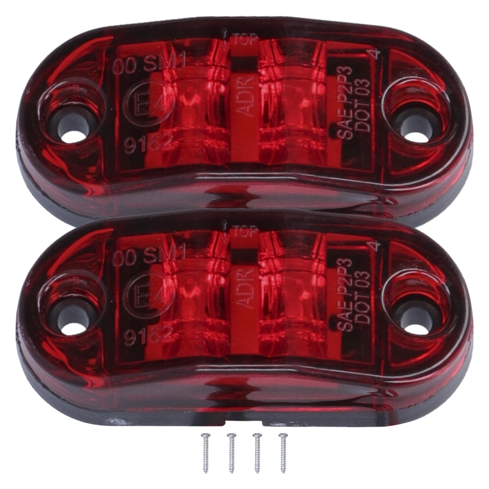 BuyWeek 10-30V 2LED Side Marker Light High Brightness Turn Signal Lamp for Cars Trucks Trailers RVsRed