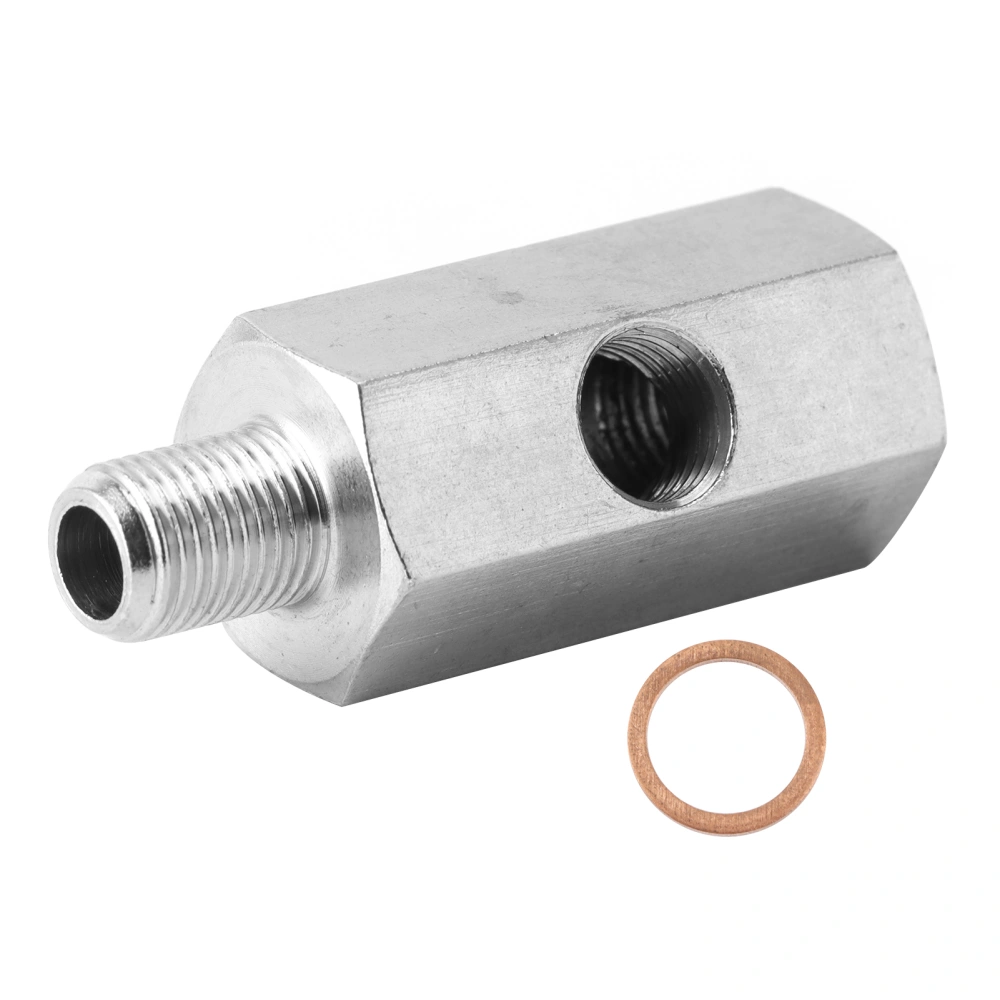 Oil Pressure Sensor Adapter NPT Tee Male to Female1/8in to M10x1.0 Turbo Supply Line Gauge Fitting