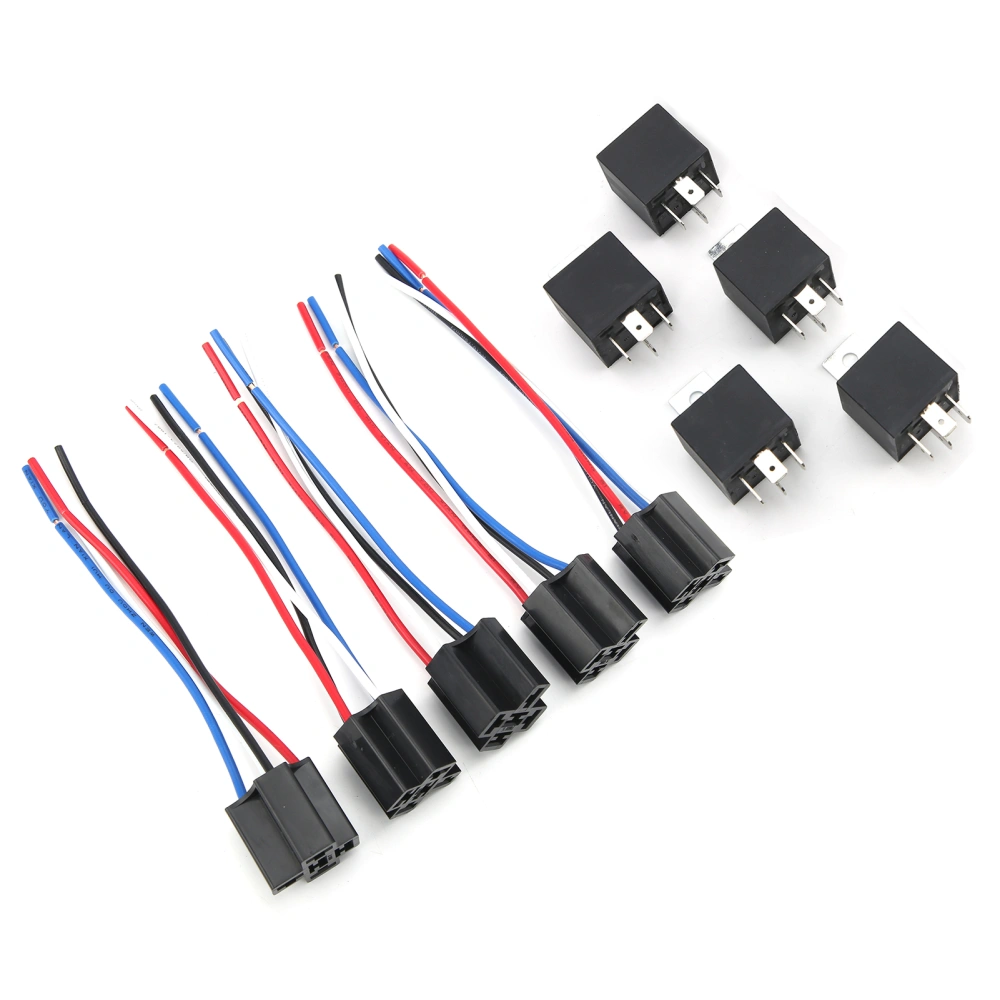 12V Automotive Relay with Pentalobe Waterproof Flame Retardant Socket Universal Car Parts