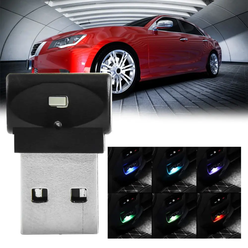 Mini USB Car Interior Light Interior Ambient Lighting Low Power Car Decoration Lights for Cars Laptops Mobile Power