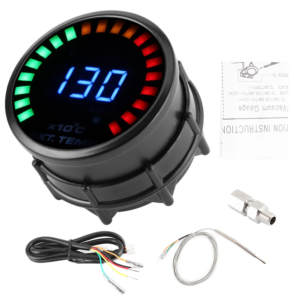 2in 52mm Exhaust Gas Temp Gauge LED EGT Digital Meter for 12Volt Gasoline Vehicle