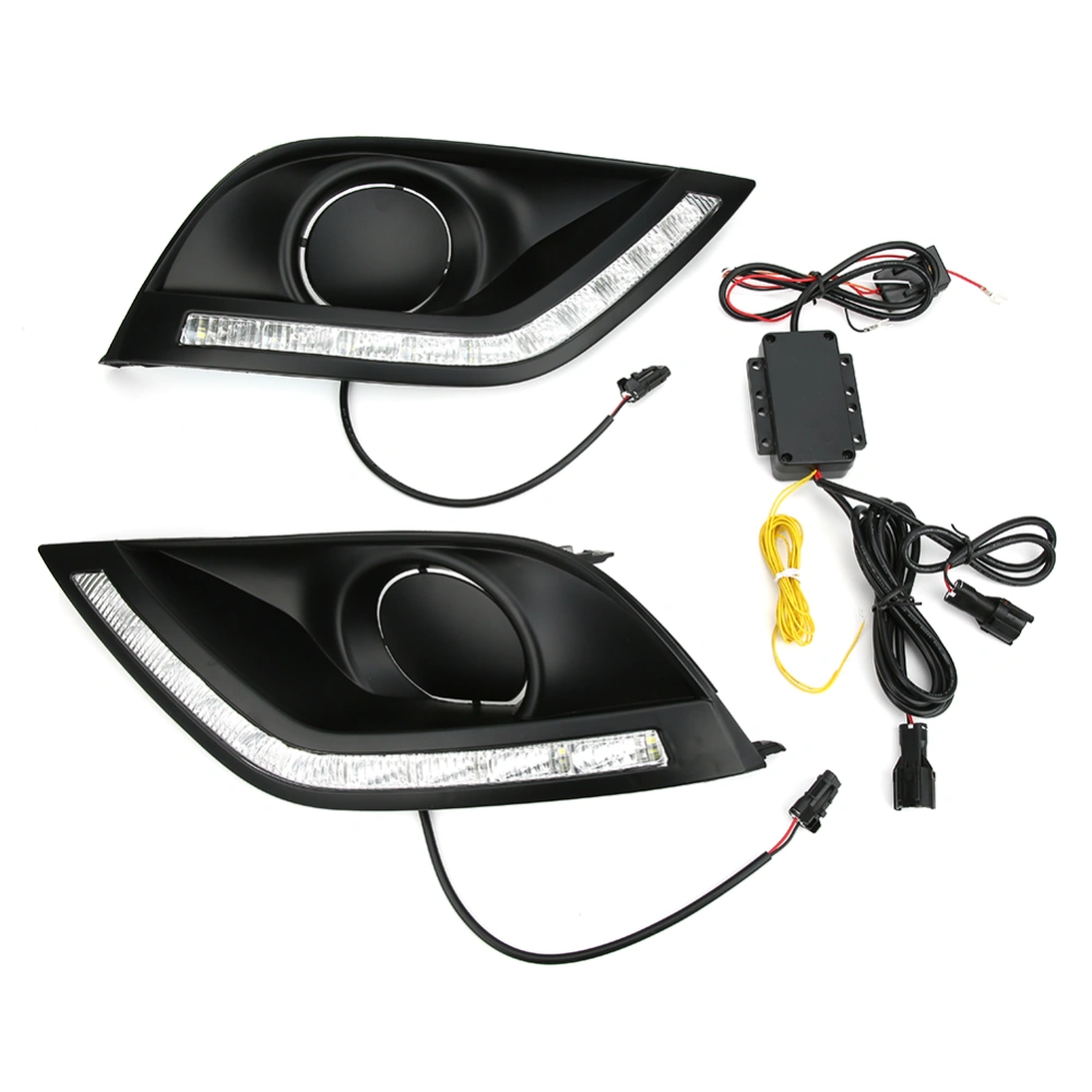 LED Daytime Running Lights Waterproof 2‑Color Fog Lamp Fit for Nissan Almera Latio Sunny Versa 14‑17