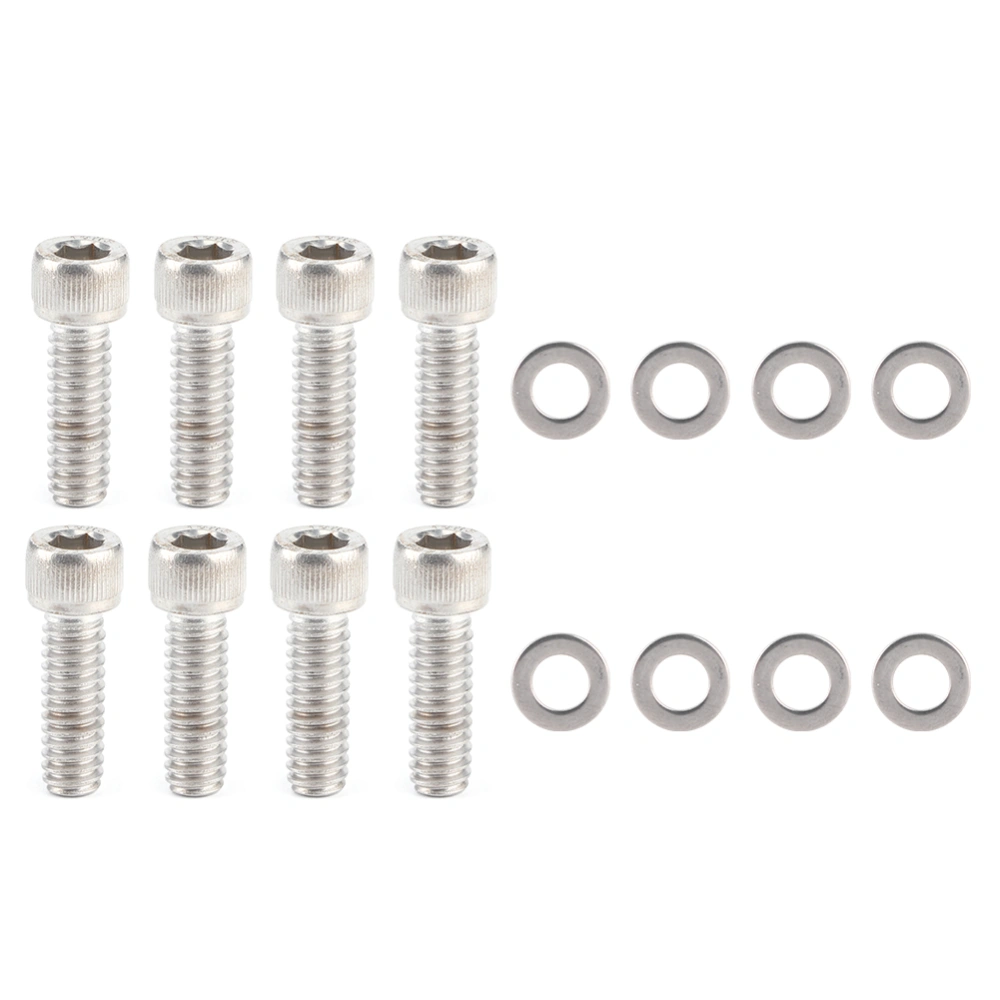 8Pcs SBC Valve Cover Bolts 104003 with Gasket Fit for Chevrolet 265 283 302 305 327 350 400 SB