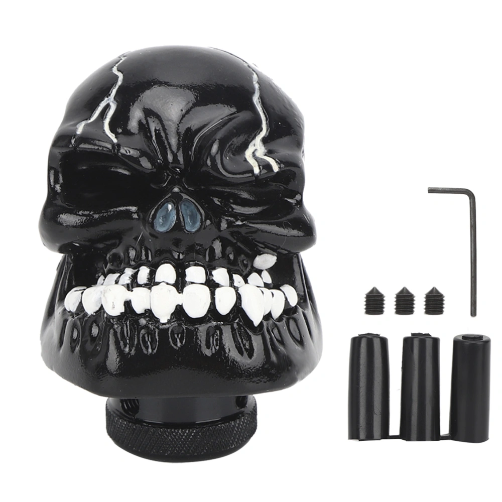 Skull Head Stick Manual Shift Knob Lever Modified Shifter Gear 8MM / 10MM / 12MM AdaptersBlack