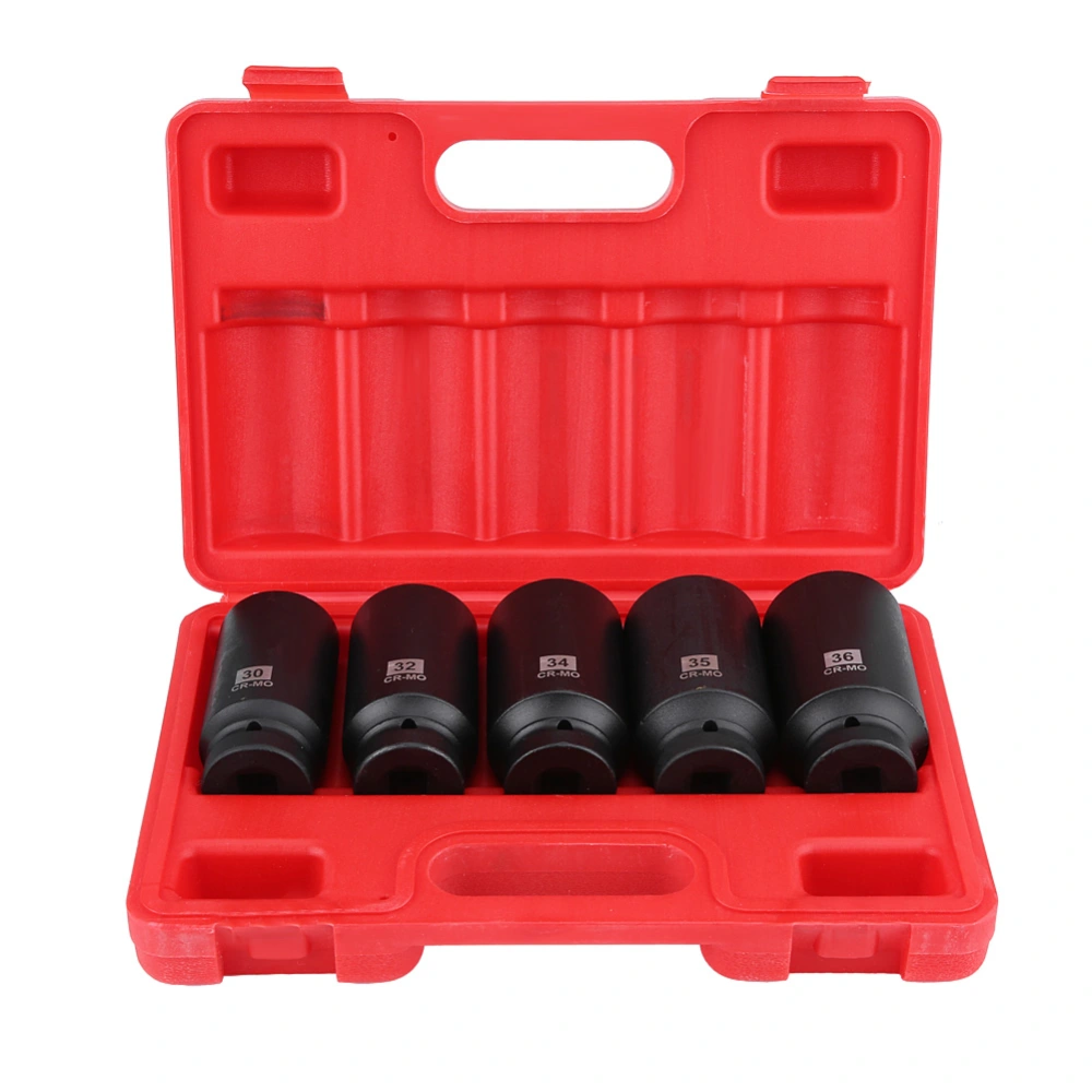 5Pcs 1/2" Inch Drive Hub Nut Hex Socket Set Garage Tools 30mm 32mm 34mm 35mm 36mm