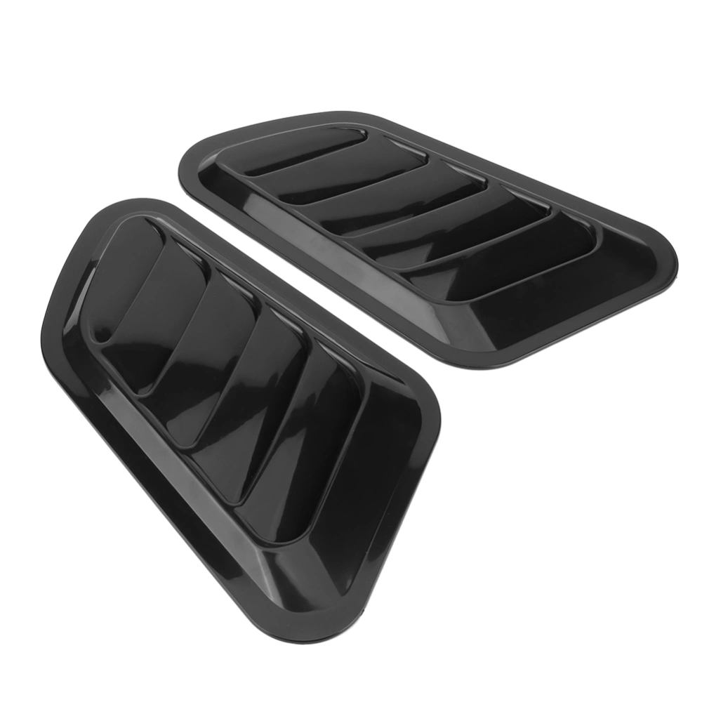 2Pcs Car Decorative Air Intake Turbo Hood Vent Cover Car Decoration AccessoriesBlack